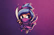 design logo, mascot in chibi, cute, aime style