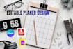 create a digital planner or editable canva planner for etsy and goodnotes
