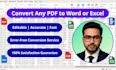 convert the PDF to excel, and do data cleaning