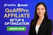 setup and optimize your goaffpro affiliate program for shopify or woocommerce