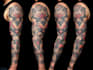 create sleeve tattoo design in geometric style