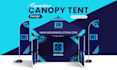 design canopy tent, feather flag, backdrop banner,