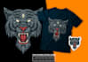 make hand drawn t shirt wolf head logo