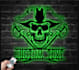 do custom pirate skull logo metal wall art led light