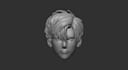 make stylized 3d head sculpt, anime head bust model, 3d action figure head stl