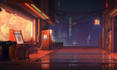 create stunning lofi loop animated background cartoon animation, animated gif
