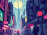 make illustration in scifi cyberpunk, neo tokyo style