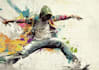 do a custom face stencil in graffiti art style