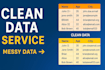 clean messy data and extract structured datasets for your business
