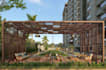 reconstruct mixed use building, eco friendly residence, skyscraper facade render