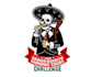 create high quality skull tacos, mexican food logo