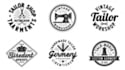 design awesome tailor shop logo set