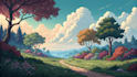 make 2d game concept art environment an background