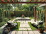 design your backyard, garden, terrace, realistic landscape