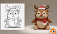 custom 3d plush toy model, christmas gift character 3d printable design render
