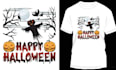 make custom horror halloween logo and t shirt vector design