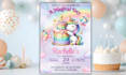 create editable birthday template card, party invitation