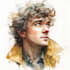 illustrate watercolor portrait illustration