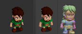 deliver rigged 3d pixel art style character in blender, ready for rendering