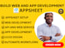 build custom automate mobile and web app appsheet, no code app and google sheet