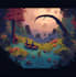 make pixel art scene or background