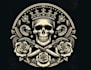 make vintage skull rose crown snake logo