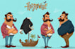 flat vector character design for anything