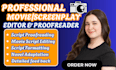 write feature film script, TV pilot with professional script editing screenplay