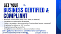 prepare business certification and compliance policy documents professionally