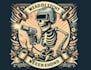 create vintage t shirt skeleton welding logo