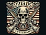design retro custom skull veterans logo