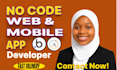 build a no code app using adalo, bubble or flutterflow mvp app development