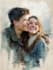 create professional couple portrait illustration