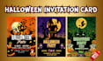 design a spooky halloween party invitation card or event flyer
