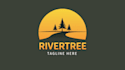 make eye catching river tree sunset logo