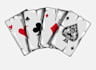 do modern poker chip, playing card, poker logo