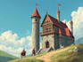 create a beautiful medieval illustration