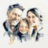 hand paint professional watercolor portraits