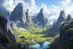 digitally paint fantasy landscape
