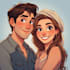 draw couple portrait wedding portrait illustration