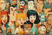 create a retro style cartoon illustration