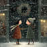 create a beautiful illustrated christmas card