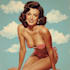 make retro pin up illustration elegant eye catching