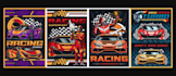 make sport colorful racing car logo vector