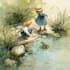create watercolor children illustration