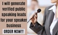 generate verified public speaking leads and booked opportunities for speakers