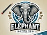 make modern elephant mascot logo