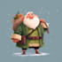 illustrate christmas card, christmas character