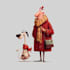 illustrate christmas card,christmas character