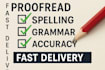 professionally correct spelling, grammar and fix punctuation errors